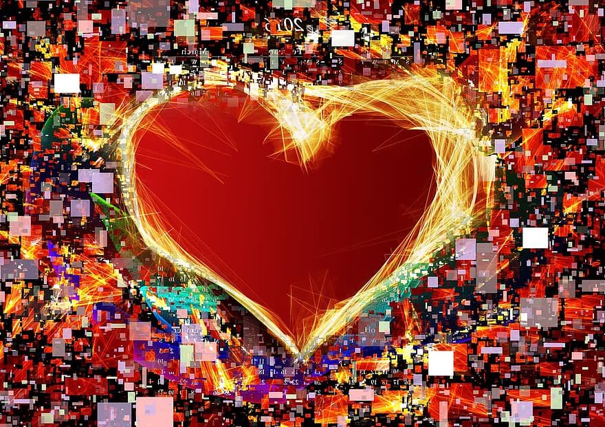 hart-, liefde, kleurrijk, verscheidenheid, Rust in vrede, lijst, achtergrond, Valentijn, Valentijnsdag, structuur, oud