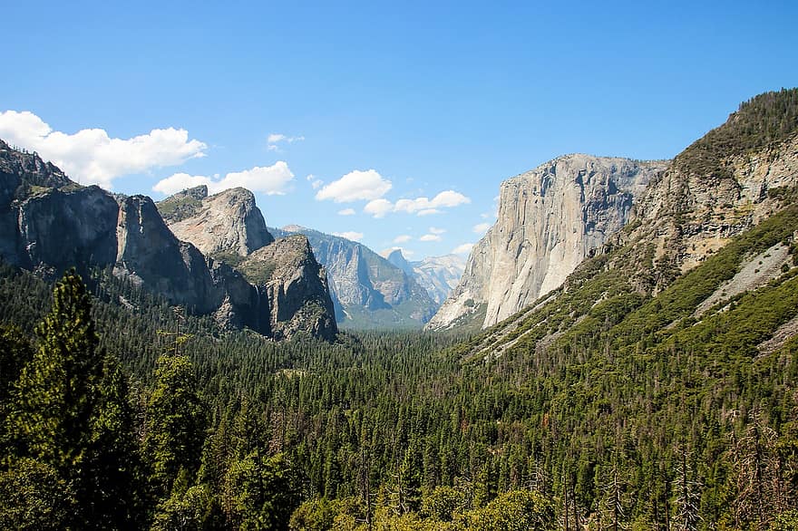yosemite, Yosemite Nationalpark, usa, Awahnee, klippa, landskap, dal, berg, kalifornien, natur, vildmark
