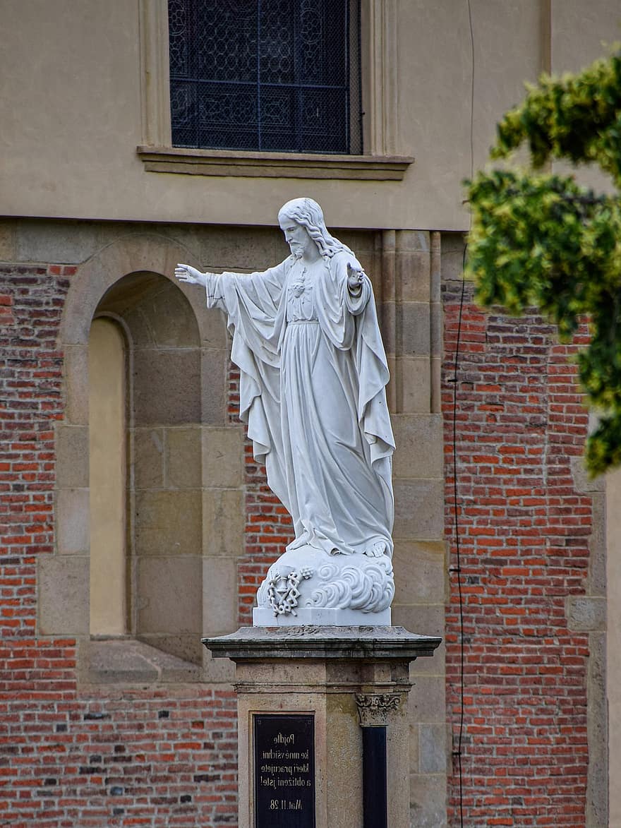 estatua, un santo, moravia, Velehrad, histórico, los peregrinos