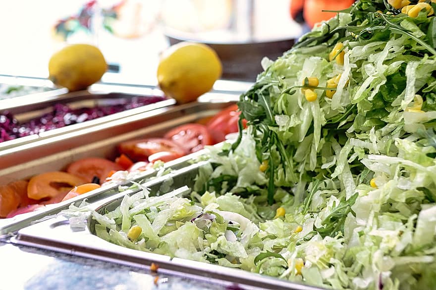salad, tomat, selada, Sayuran, segar, sehat, makanan, lemon, kesegaran, sayur-mayur, makan sehat