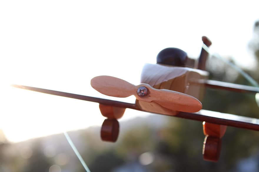 zabawka, drewno, samolot, samolot zabawka, Drewniany samolot, zabawka dla dziecka