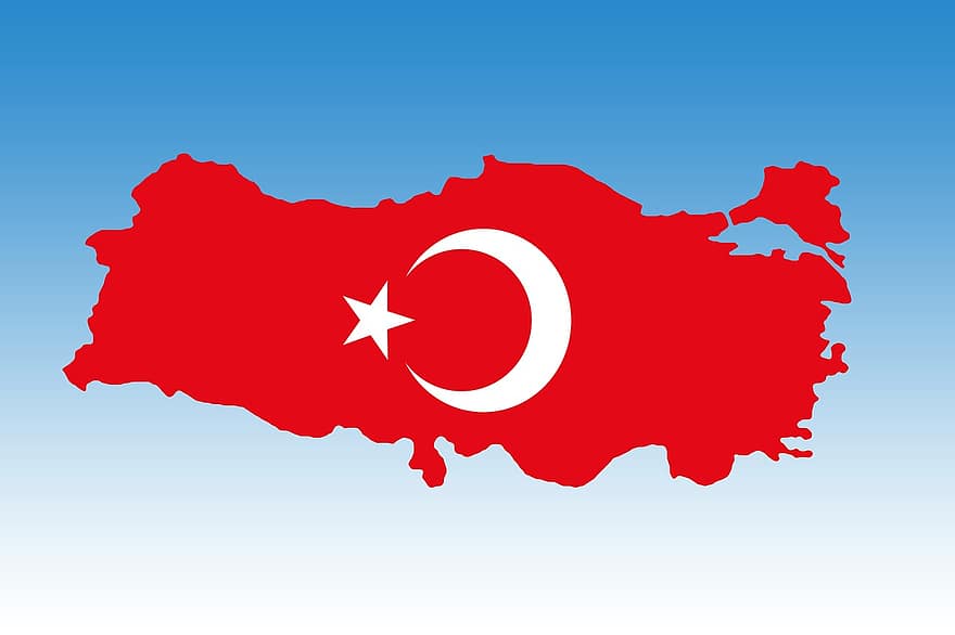 Törökország, félhold, sarló, csillag, föld, zászló, török, iszlám