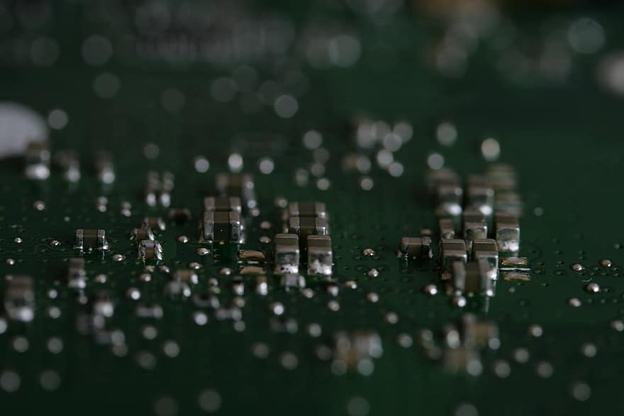 回路基板、抵抗、マイクロエレクトロニクス、エレクトロニクス、緑、はんだ付け、技術、閉じる、半導体、コンピューター、マクロ