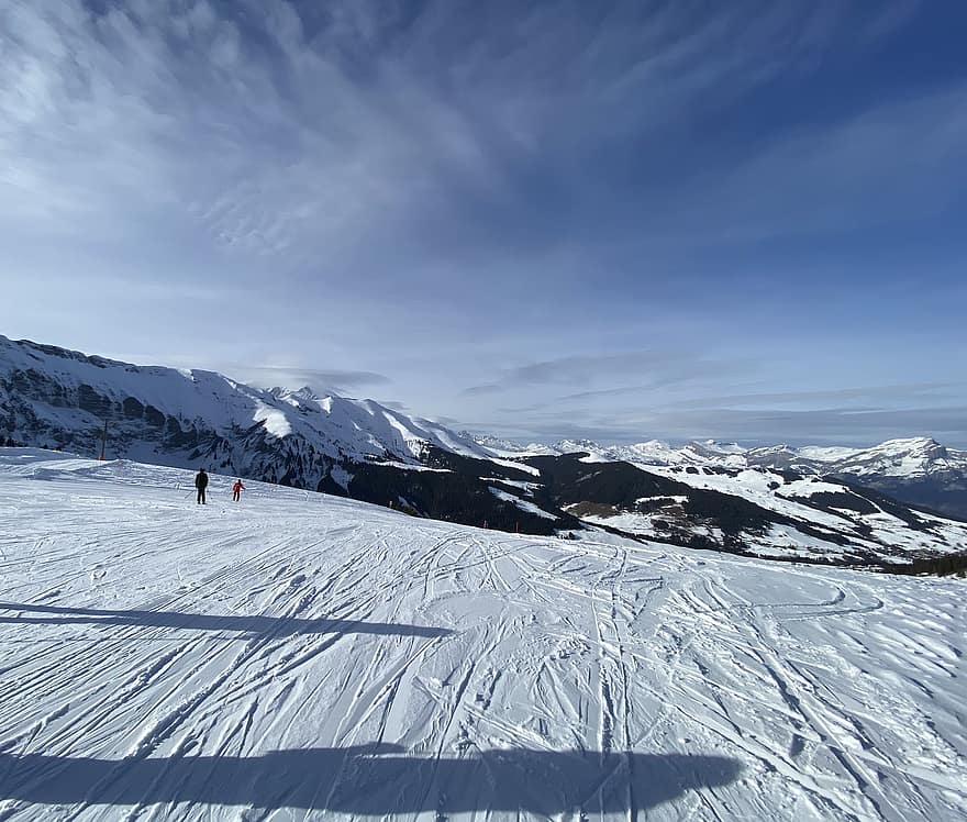 la neve, montagne, Alpi, versante, piste da sci, sciare, montagnoso, inverno, nevoso, brina, gelido