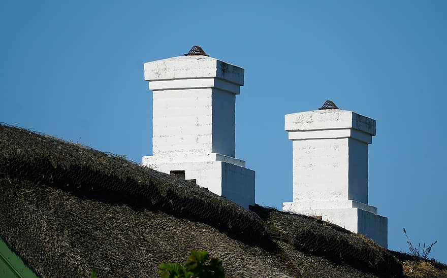 cerobong asap, atap, fanø, Denmark, atap jerami