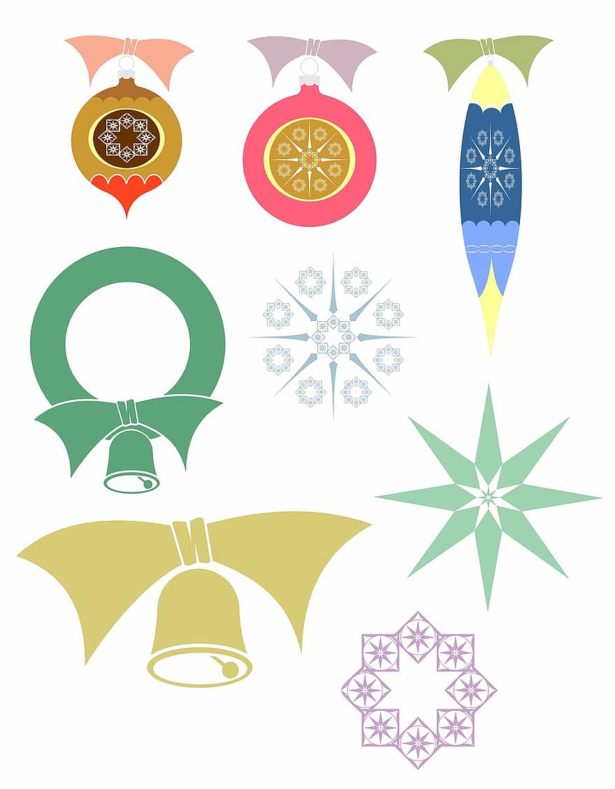 cloche, arc, Vecteur de couronne, fond festif, salutation, décoration, personne, Couronne de Noël, ballon, imagerie, symbole