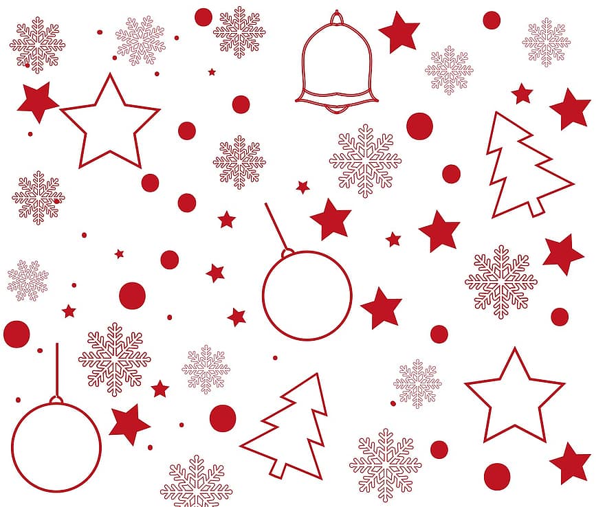 Natal, inverno, neve, decoração, floco de neve, desenhar, presente, Estrela
