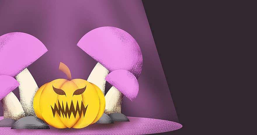 fons, Halloween, carbassa, fantasmal, por, horripilant, decoració, dibuixos animats, octubre