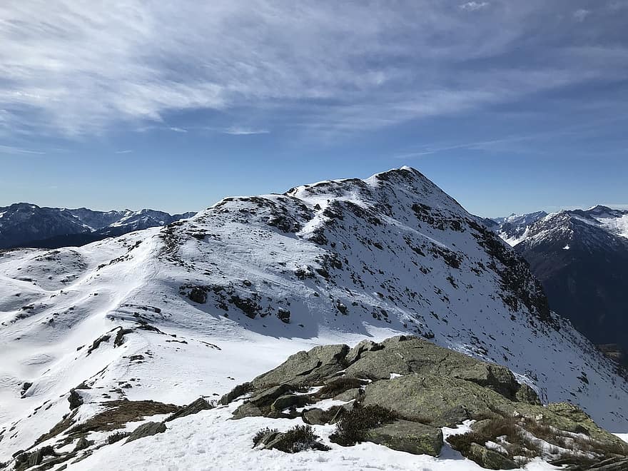 Piz De Molinera, Summit, Snow, Winter, Mountains, Alps, Peak, Landscape, Nature, Excursion, mountain