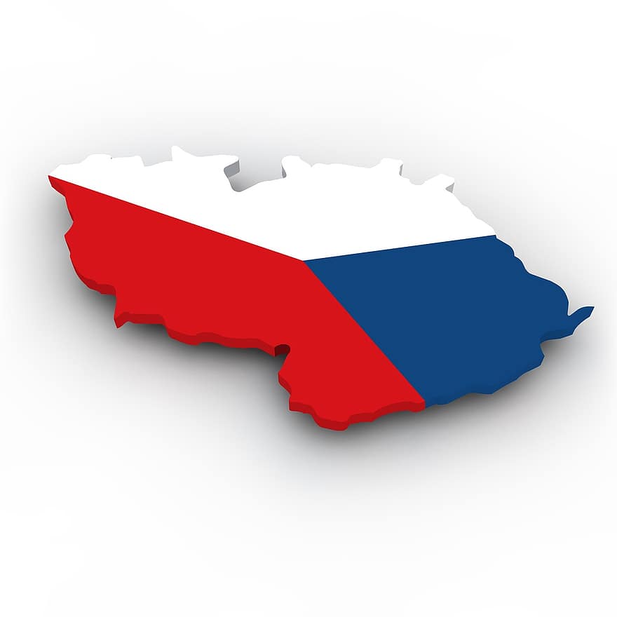 地図、チェコ共和国、旗、国境、国、アメリカの州