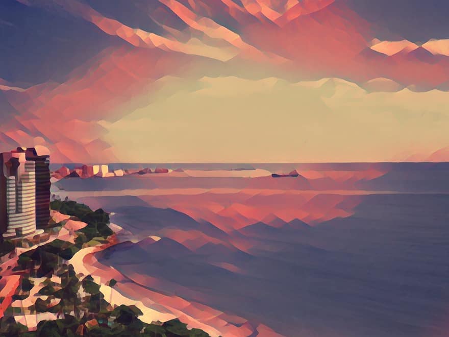panorama, horisont, Strand, himmel, Atlanterhavet, kyst, hav, sjøkysten, ferie, sommer, brazil