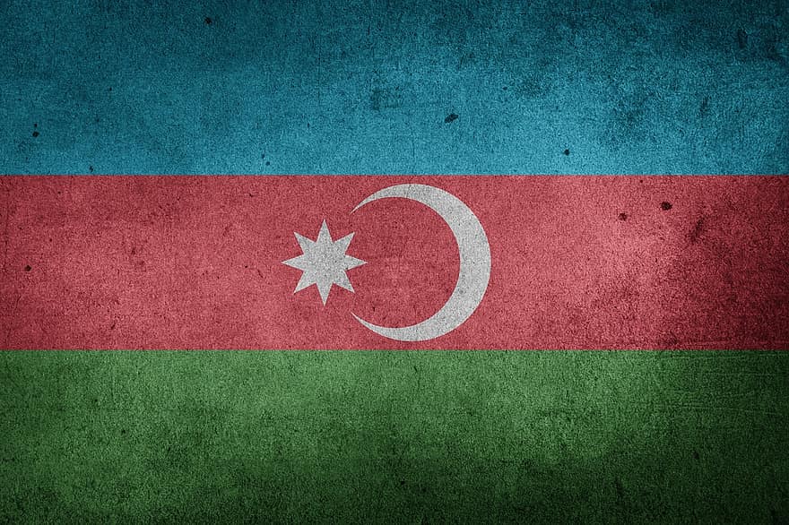 깃발, 아제르바이잔, 아시아, 코카서스 산맥, 중동, 국기