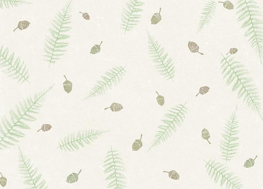 Background, Nature Pattern, Nature Background, Leaves Pattern, Acorns, Leaves, Wallpaper