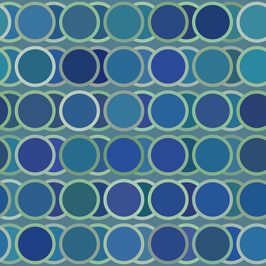 cirkler, abstrakt, blå, mønster, baggrund