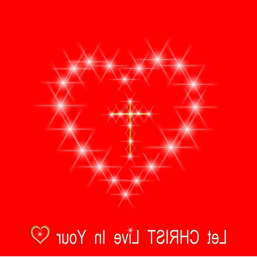 Jezus, Christus, levens, geloof, liefde, hart-, Christelijk, symbool, kruis, hoop, rode liefde