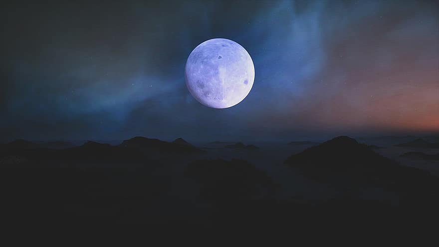 місяць, нічне небо, фантазія, шпалери, природи, повний місяць, ніч, місячне світло, астрономія, галактика, планети