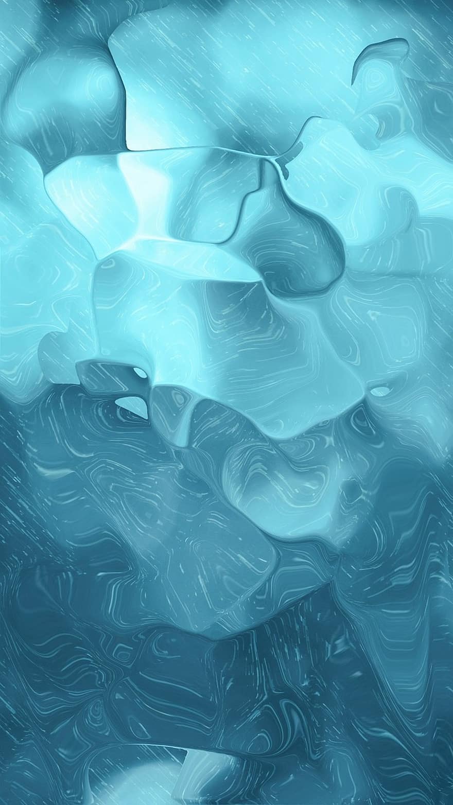 Wave, Acrylic, Blue, Water, Painting, Digital Art, Digital, Digital Painting, Ocean