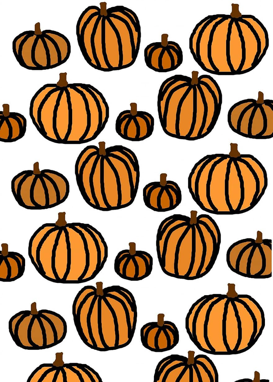 かぼちゃ、オレンジ、ひょうたん、バックグラウンド、ハロウィン、秋