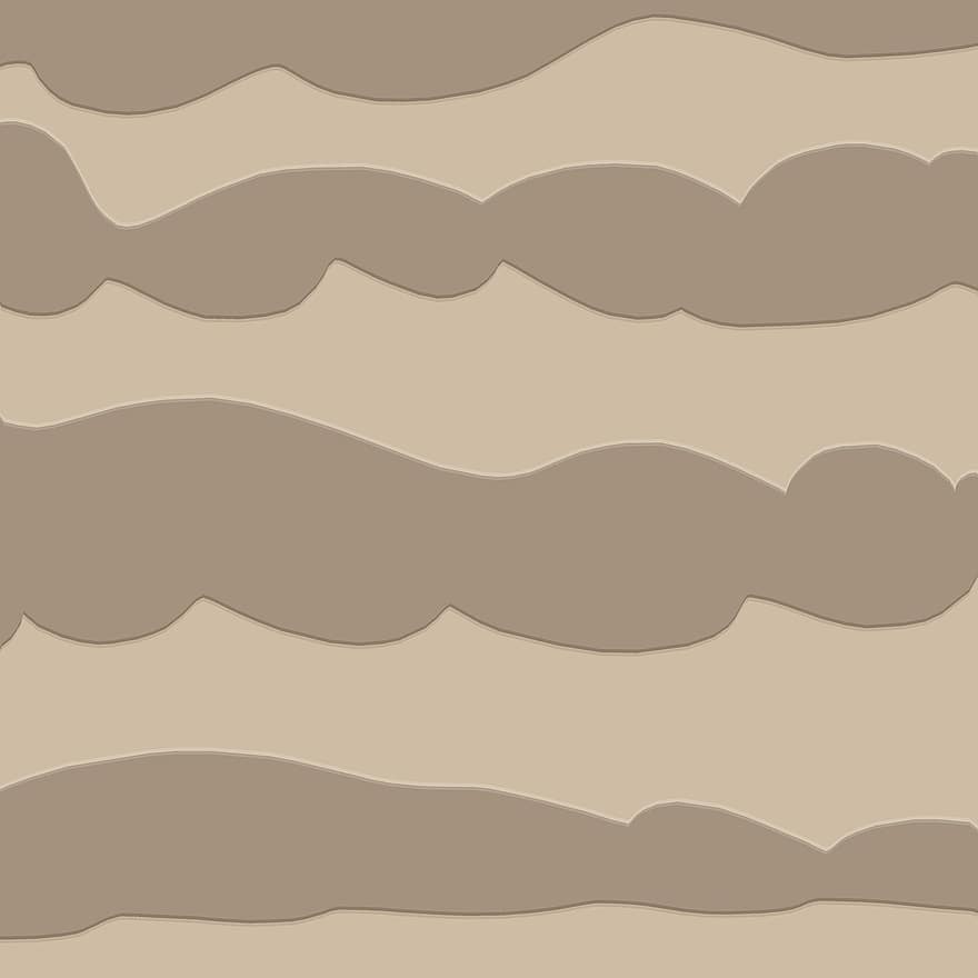 mønster, bølge, beige, brun, bakgrunn