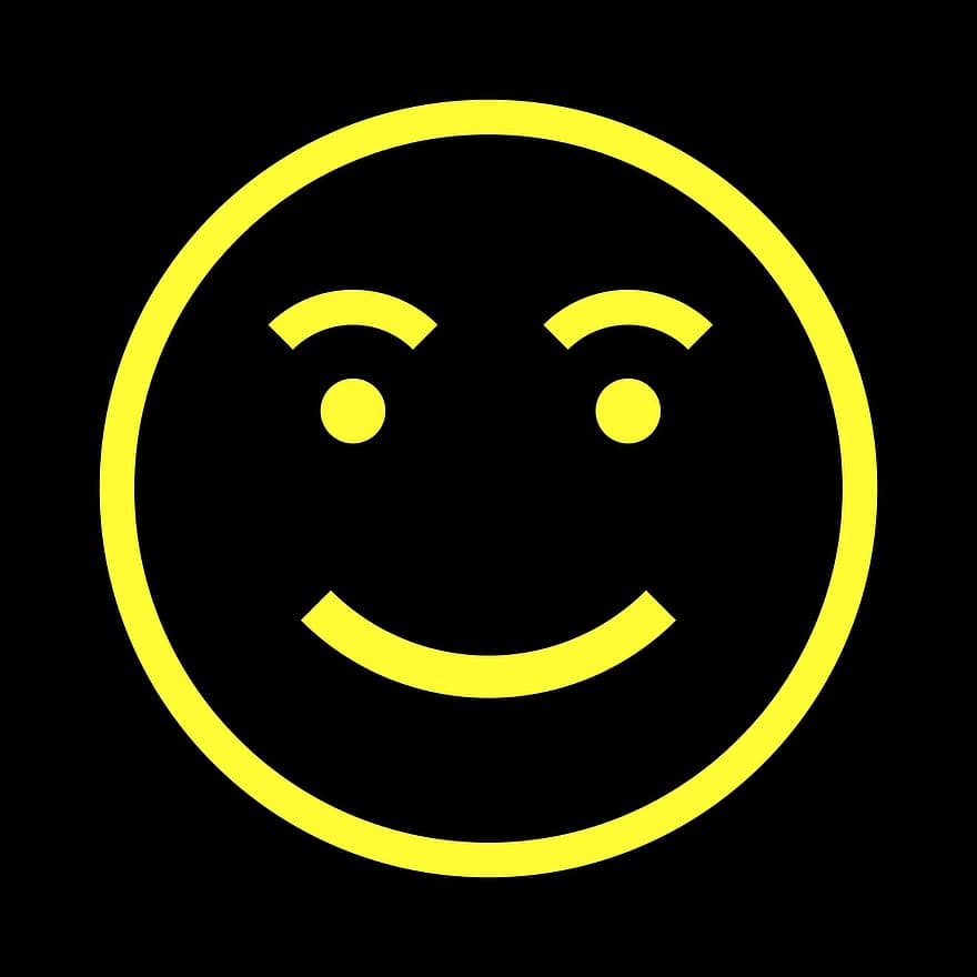 lykkelig, smiley, emoji, smil, uttrykksikon, ansikt, tegnefilm, følelse, gul, symbol, smilende