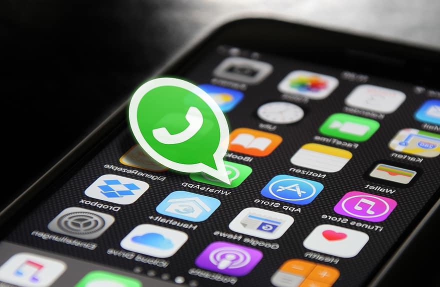 ال WhatsApp ، ايفون ، الشاشة الرئيسية ، iOS ، هاتف ، هاتف ذكي