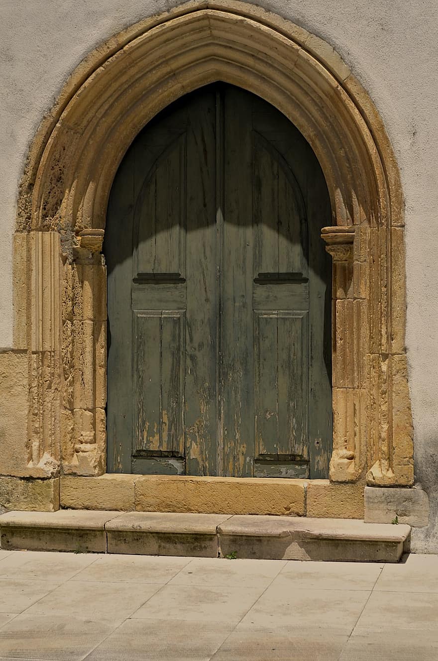 la porta, vell, ogive, gòtic, arquitectura, entrada