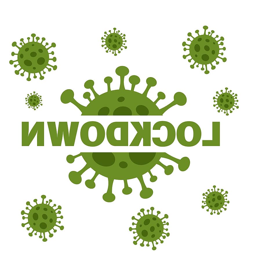 bloqueo, COVID-19, icono, logo, pandemia, coronavirus, SARS-CoV-2, virus, enfermedad, corona, patógeno