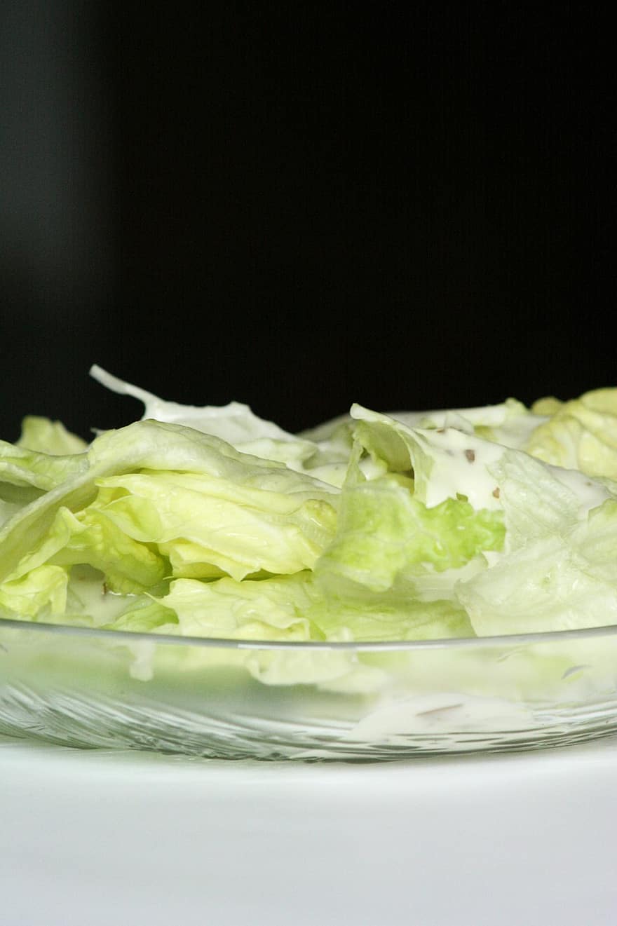 Lettuce, Leaves, Salad, Dressing, Shell, Yoghurt Dressing, Yogurt, Herbs, Food, Healthy, Green