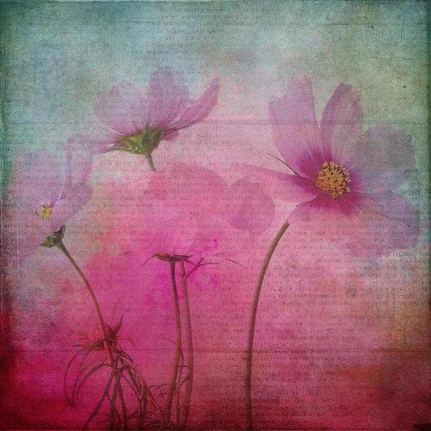 Texture, Background, Flowers, Flower, Plant, Nature, Colorful, Decorative, Paper, Stationery, Romantic