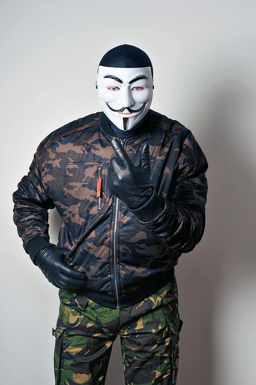 Maske, Lederhandschuhe, Handschuhe, Mörder, Achtung, Gewalt, Verbrecher, Geheimnis, Hacker, anonyme Maske, Sicherheit