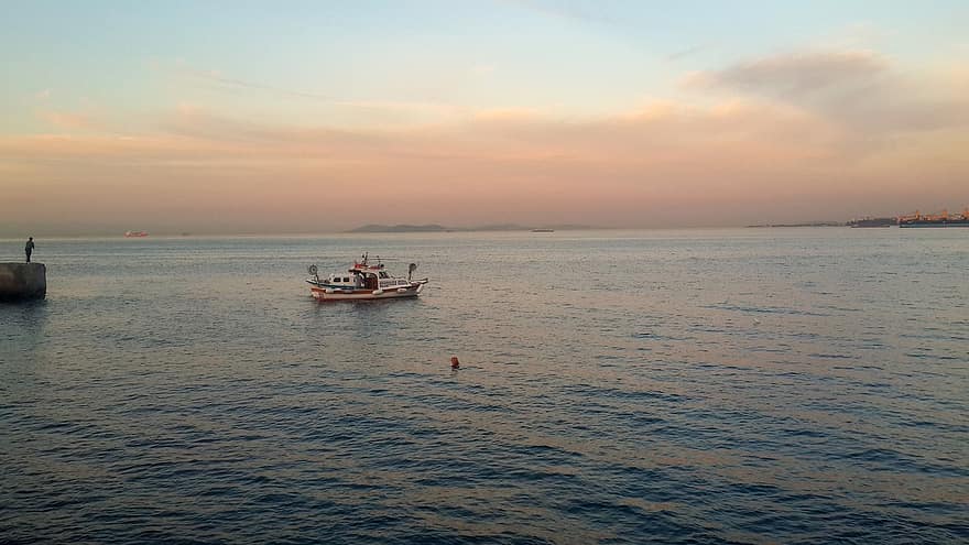 Boat, Fishing, Sea, Sunset, Sunrise, Water, Nature, Travel, Scenery, Iraq, Diyala