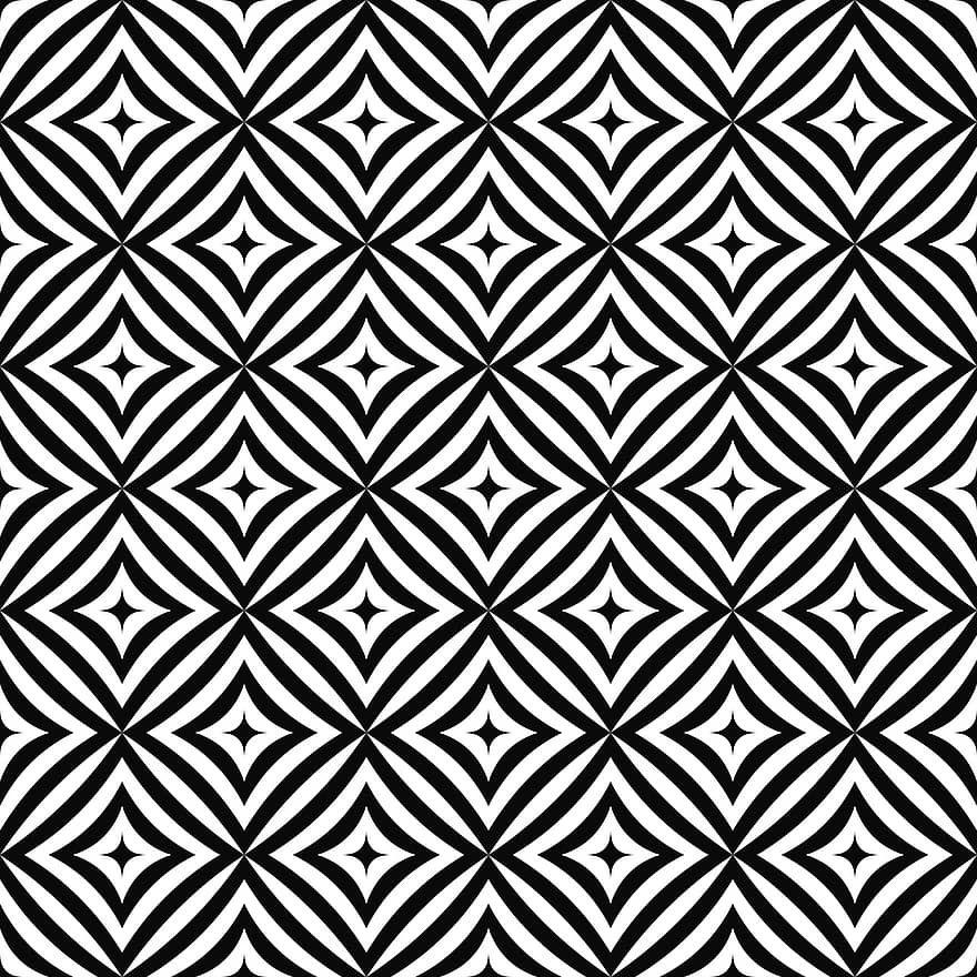 шаблон, фон, геометрический, монохромный, черный, белый, бесшовный, повторяющий, дизайн, черное и белое, геометрия