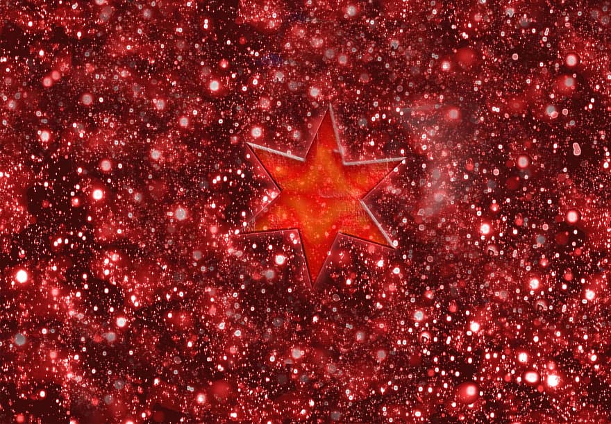 Red Star, Starry Sky, Space, Cosmos, Galaxies, Universe, Graphic, Lights, Astronomy, Christmas, Planet