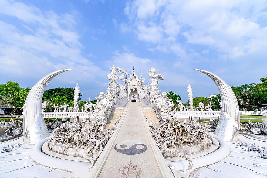 Ват Ронг Кхун, белый храм, Таиланд, храм, архитектура, буддизм