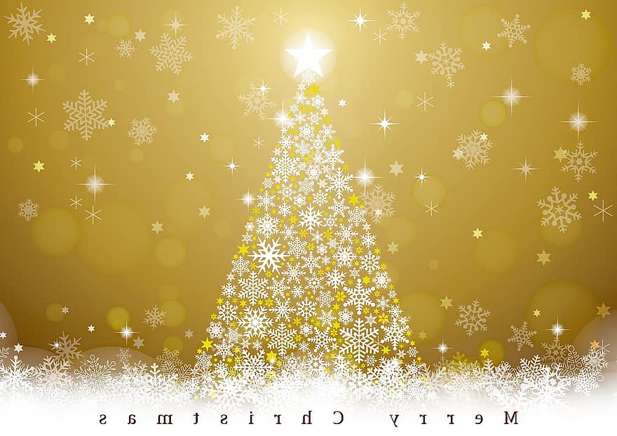 Selamat Natal, emas, pohon Natal, hari Natal, liburan, dekorasi, musim dingin, xmas, ornamen, gembira, perayaan