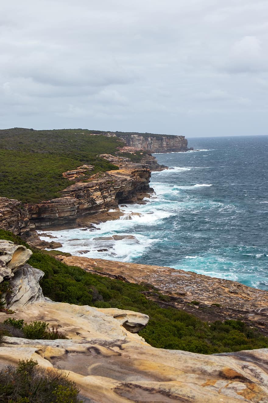 Austràlia, naturalesa, penya-segat, oceà, paisatge, onades, roques
