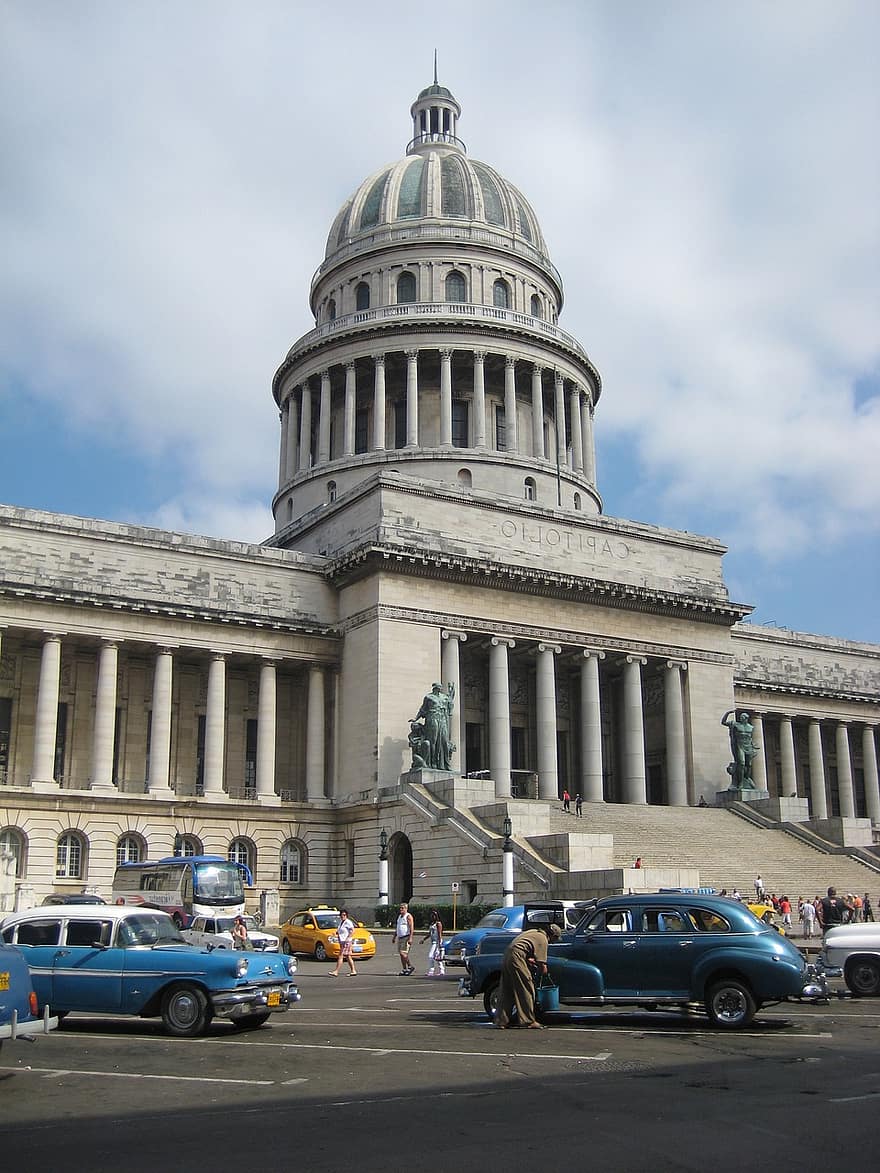 Kuba, Havana, mobil, vintage, bangunan, pemerintah