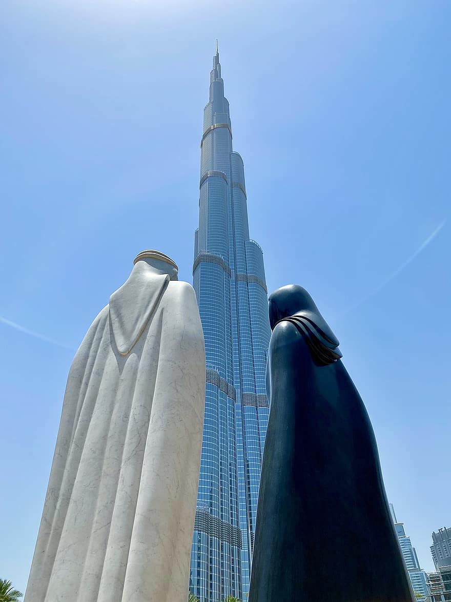 Dubaija, burj khalifa, debesskrāpis, Uae, orientieris, arhitektūra, Apvienotie Arābu Emirāti, ēka, ēkas ārpuse, slavenā vieta, uzbūvēta struktūra