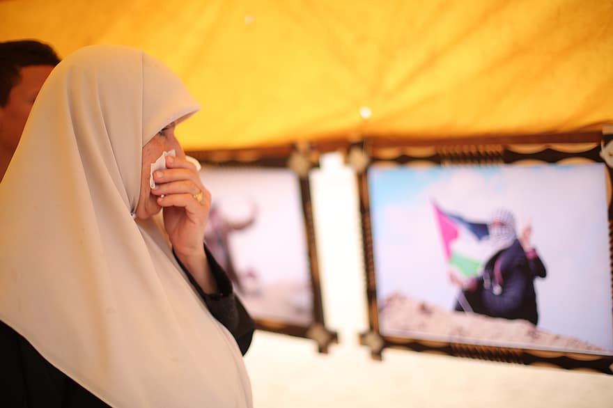 mujer, hijab, Exhibición de fotos, hembra, guerra, conflicto, Franja de Gaza