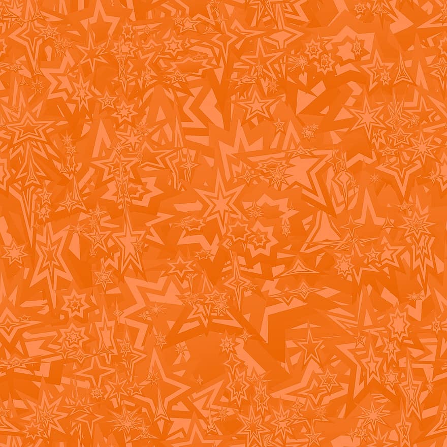 オレンジ、混沌としました、壁紙、パターン、星、ポリゴン、バックグラウンド、抽象、シームレス、繰り返す、オレンジ色の背景