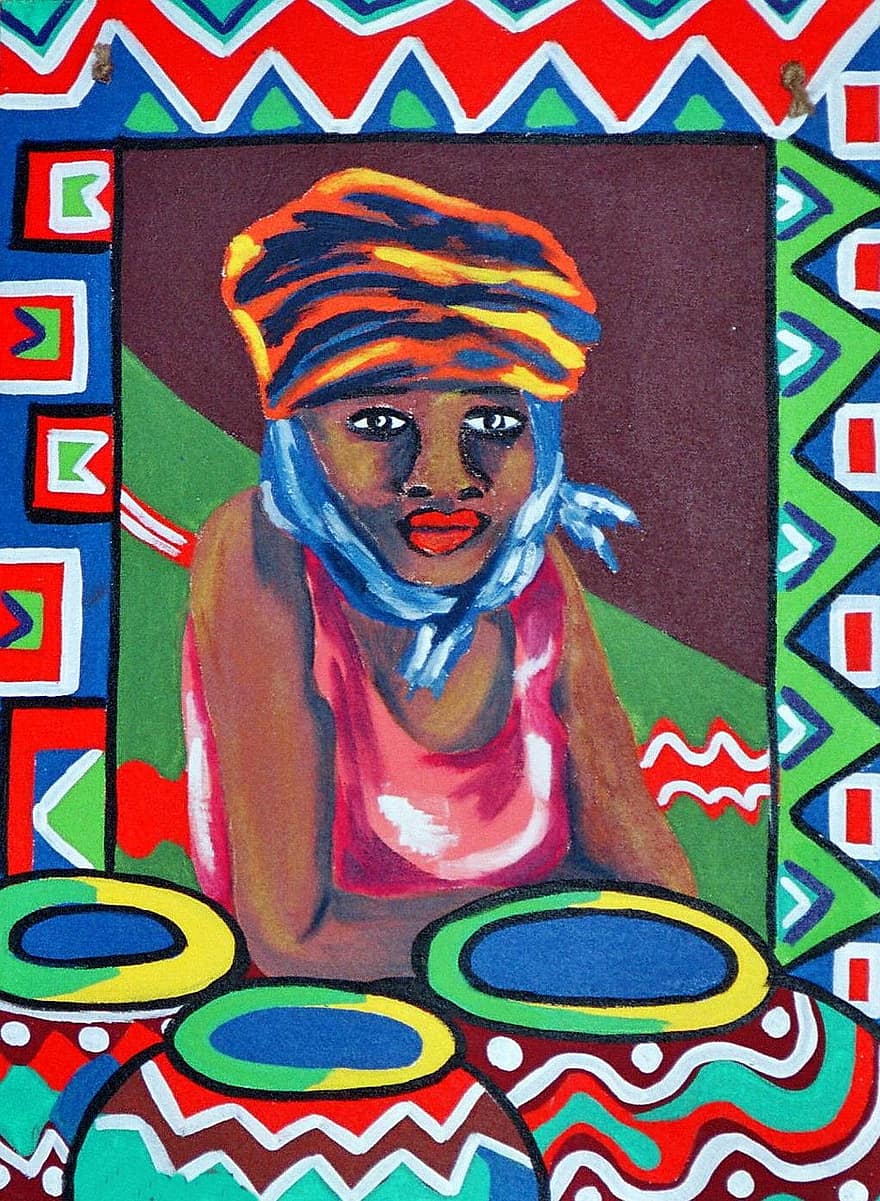 etnisk, Afrika, kunst arbejde, tegning