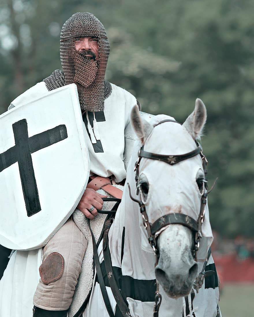 Knight, Middle Ages, Armor, Shield, Horse, War, Templar, History, Fantasia, Reconstruction, Fantasy