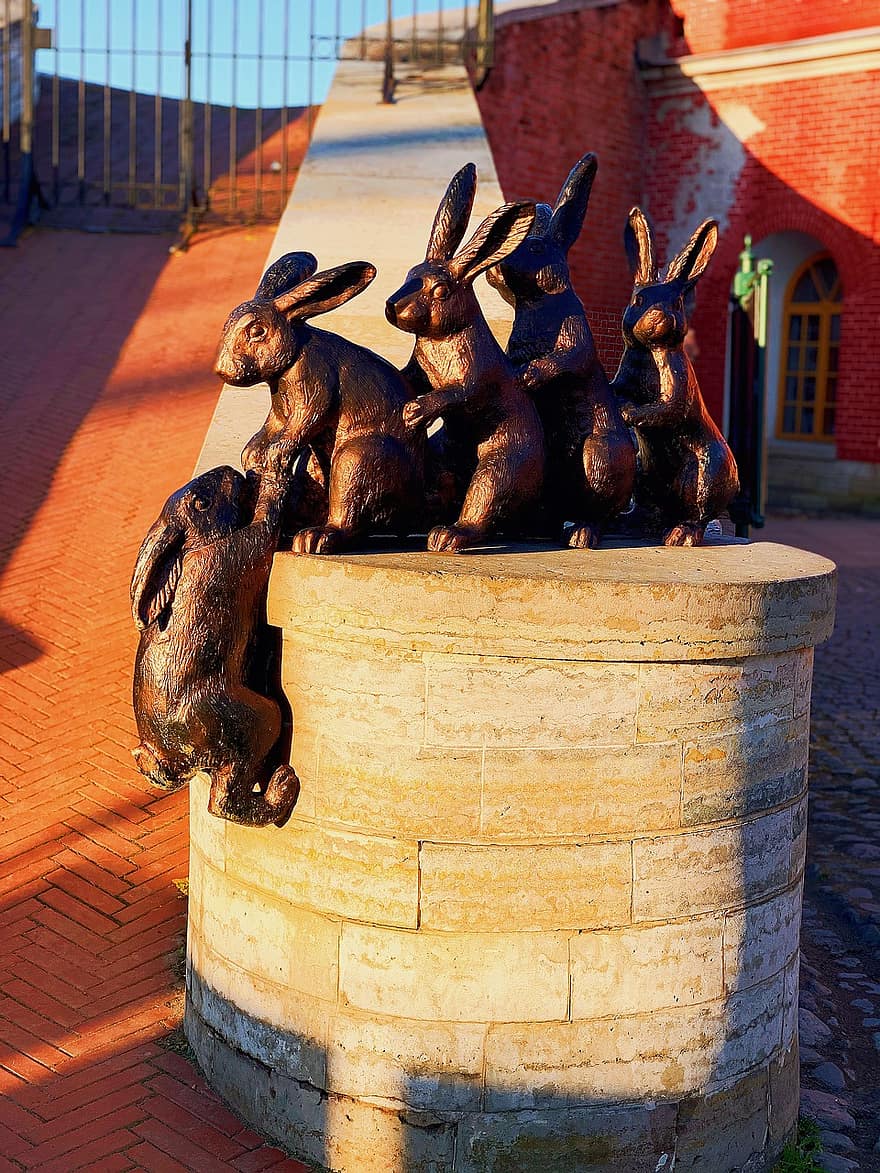 Rabbits, Sculpture, Decoration, Animals