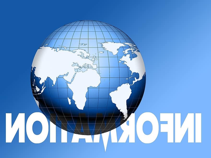 Information, Info, Globus, Welt, Erde, Ball, Blau