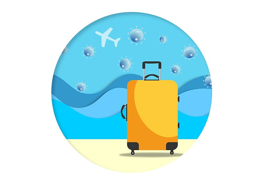 reise, corona, turisme, bagasje, hav, bølge, Lufthansa, luftfart, passasjerfly, flying, flyselskap