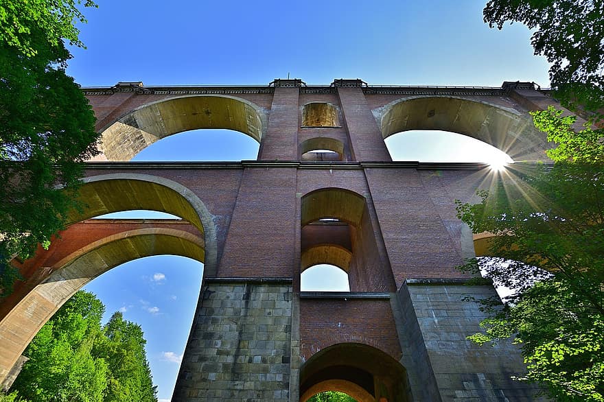 viaduct, pod, Podul Elstertal, arhitectură, calea ferata, peisaj, istoricește, cer, Vogtland, călătorie, trafic