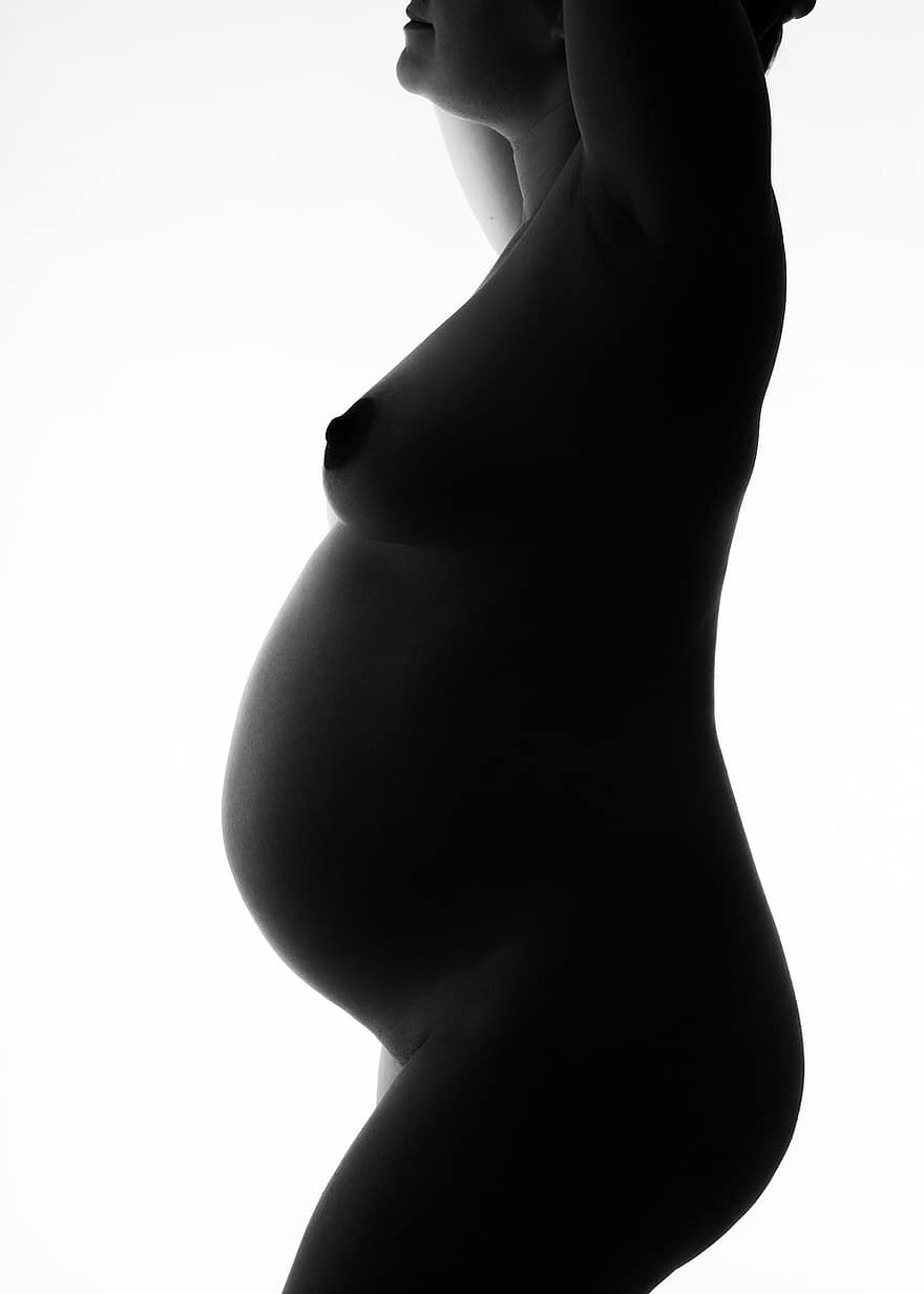 femeie, sarcină, maternitate, așteptându-, burtă
