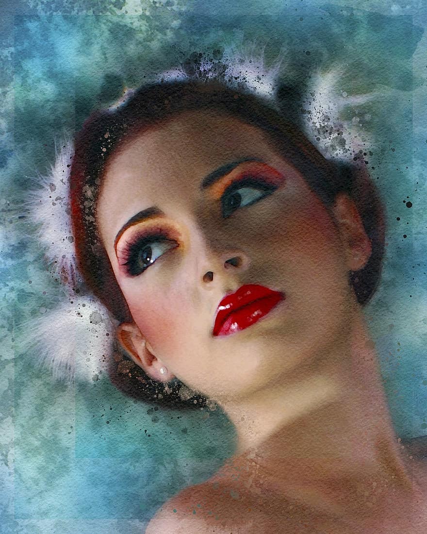 Woman, Face, Model, Painting, Make Up, Lipstick