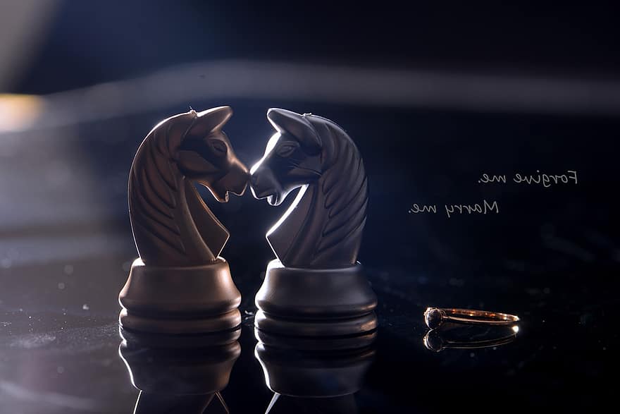 schaak, liefde, verhaal, ring