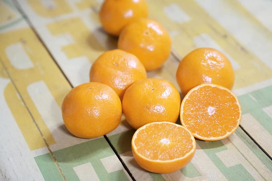 mandariner, frukt, mat, skjære, appelsiner, sitrus, sitrusfrukter, organisk, naturlig, produsere, velsmakende
